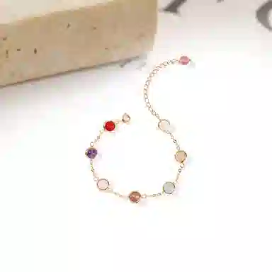 迎百宝 日浪漫 腕间缤纷 治愈多巴胺多宝能量粉水晶紫水晶黄水晶 旺人气桃花 招财转运暴富天然 草莓晶 手链 男女同款情侣款