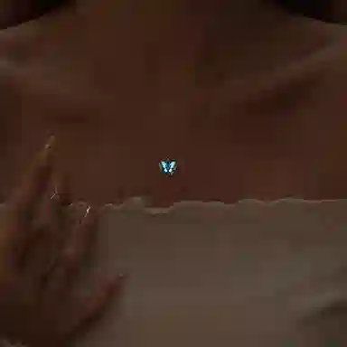 迎百宝 羽澜星簪 小众设计高级感夜光蝴蝶简约梦幻氛围感 招财纳福精致灵动清冷仙气氛围感#好运 合金 项链 男女同款情侣款