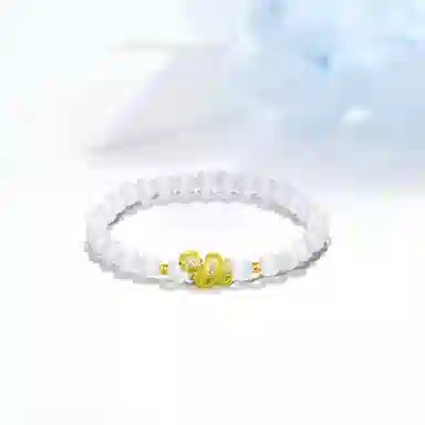 迎百宝 爱心卷卷蛇 好运 新中式转运珠 金蛇猫眼效应 闪耀告白纪念礼 轻奢高级感 蛇年本命生肖手饰 合金 手串 男女同款情侣款