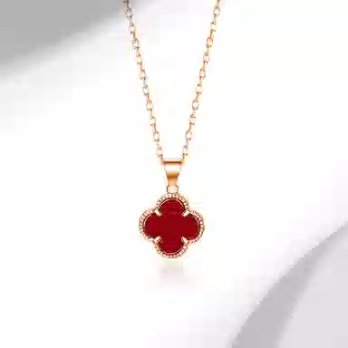 【S999足银】 迎百宝 幸运四叶草 人间富贵花 遇见幸运 提升人缘治愈心灵 气质百搭高级感天然 玛瑙 小众设计感 轻奢百搭 女款