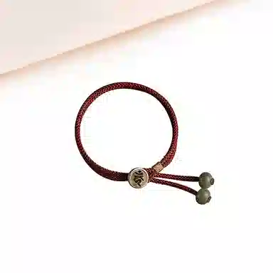 迎百宝 幸运红绳守护神 高级感可调节编织 合金 手链 男女同款情侣款