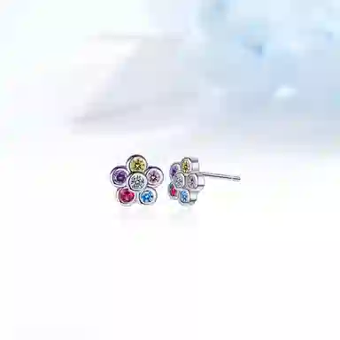 迎百宝 遇见彩虹 幸运加倍 多巴胺轻奢高级感渐变彩色 气质 修饰脸型 日常百搭 合金 耳环 男女同款情侣款