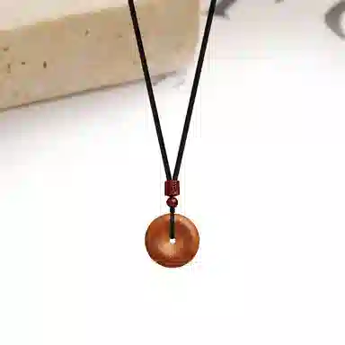 迎百宝 祥云平安扣 新中式国潮精雕水逆消散招财纳福平安顺遂 文艺复古气质百搭高级感#好运 柴木 项链 男女同款情侣款