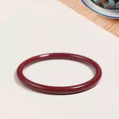 迎百宝 “朱”事长虹  新中式再造辰砂朱砂手镯 百搭高级感显白圆条叮当镯 再造辰砂朱砂 手镯 女款