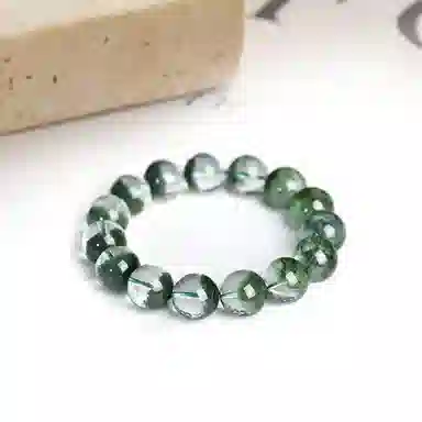 迎百宝 招财聚宝盆 好运本命年转运财富千层气质百搭高级感素圈天然 绿幽灵 手串 发财不愁财源滚滚能量石 男女同款情侣款