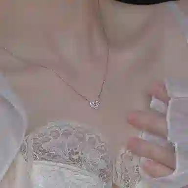 迎百宝 心语心愿 蝴蝶结爱心颈饰 精致轻奢日常通勤好搭配颈饰 小众设计甜美出众不挑人锁骨链#好运 合金 项链 女款