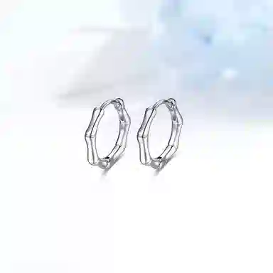 迎百宝 玉竹新中式国潮风高级感嫩绿色竹节轻奢设计感 节节高升好运连连事业学业上岸 合金 耳钉 男女同款情侣款