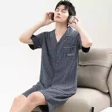 好福份 时尚舒适透气家居服睡衣套装 男款