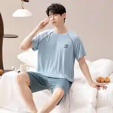 好福份 夏季情侣时尚柔软家居服睡衣套装 男女同款