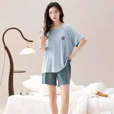 好福份 夏季情侣时尚柔软家居服睡衣套装 男女同款