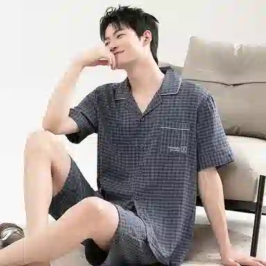 好福份 时尚舒适透气家居服睡衣套装 男款