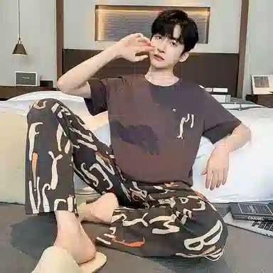 好福份 时尚亲肤简约家居服睡衣套装 男款