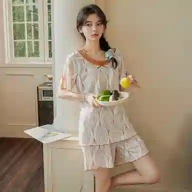 好福份 带胸垫可爱柔软家居服睡衣套装 女款