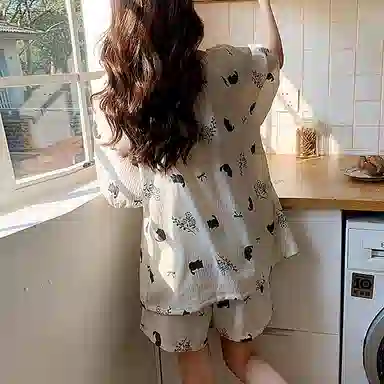 好福份 带胸垫温柔轻盈满印睡衣套装 女款