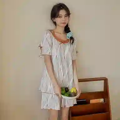 好福份 带胸垫可爱柔软家居服睡衣套装 女款