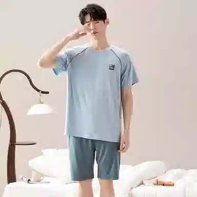 好福份 夏季情侣时尚柔软家居服睡衣套装 男女同款