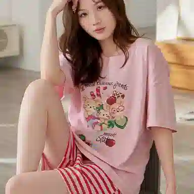 好福份 时尚简约透气家居服睡衣套装 女款