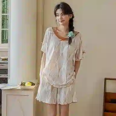 好福份 带胸垫可爱柔软家居服睡衣套装 女款