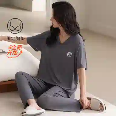 好福份 带胸垫时尚透气夏季睡衣套装 女款