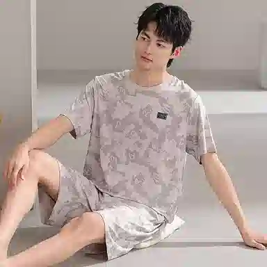 好福份 休闲舒适柔软短袖睡衣套装 男款