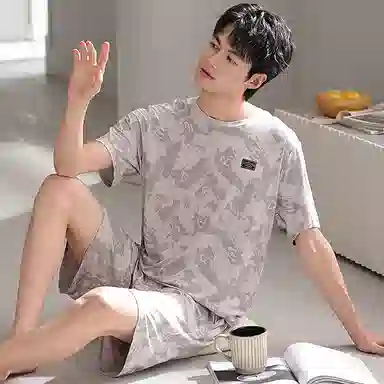 好福份 休闲舒适柔软短袖睡衣套装 男款
