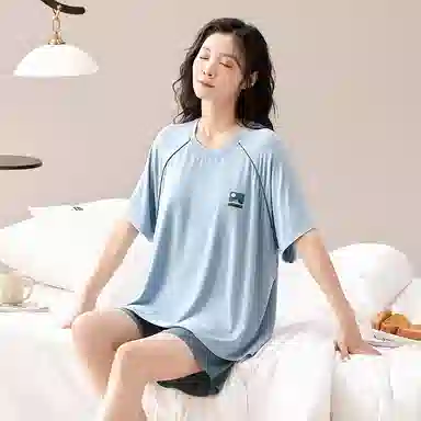 好福份 夏季情侣时尚柔软家居服睡衣套装 男女同款