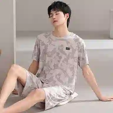 好福份 休闲舒适柔软短袖睡衣套装 男款