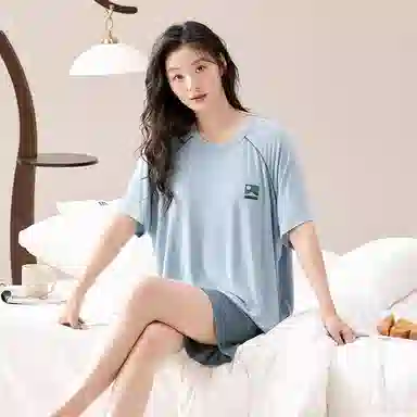 好福份 夏季情侣时尚柔软家居服睡衣套装 男女同款