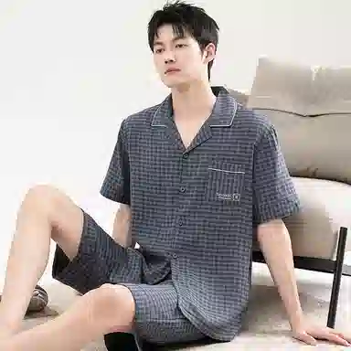 好福份 时尚舒适透气家居服睡衣套装 男款