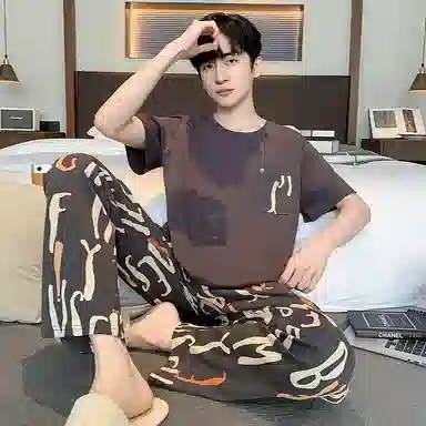 好福份 时尚亲肤简约家居服睡衣套装 男款