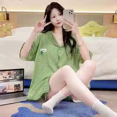 好福份 带胸垫透气简约家居服睡衣套装 女款