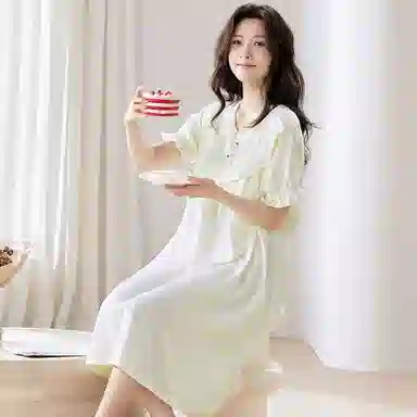 好福份 带胸垫透气可爱家居服睡裙 女款