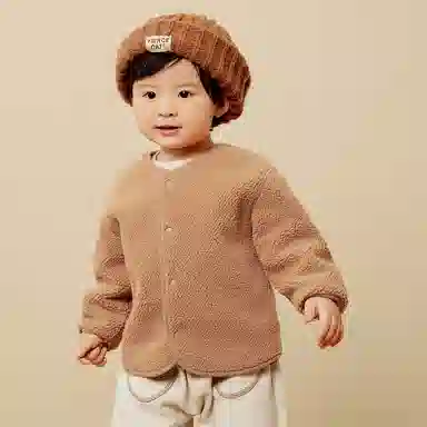 中小童迷你巴拉巴拉【猫绒绒】男童女童便服宝宝双面穿毛绒儿童外套潮