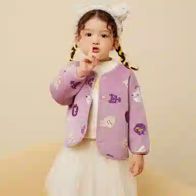 中小童迷你巴拉巴拉【猫绒绒】男童女童便服宝宝双面穿毛绒儿童外套潮