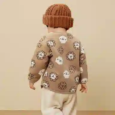中小童迷你巴拉巴拉【猫绒绒】男童女童便服宝宝双面穿毛绒儿童外套潮