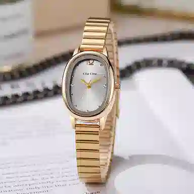 Clip Clop Oval Quartz Silver