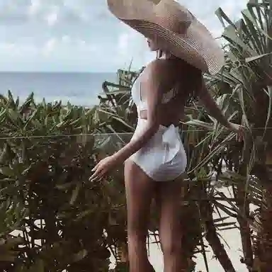 轻迎 无袖简约舒适百搭通勤优雅休闲泳衣套装 女款