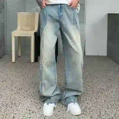 404MOB GANG Vintage Washed Denim Jeans