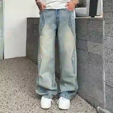 404MOB GANG Vintage Washed Denim Jeans