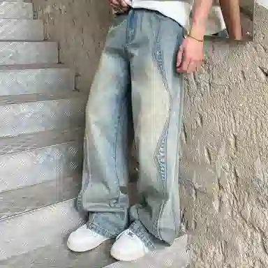 404MOB GANG Vintage Washed Denim Jeans