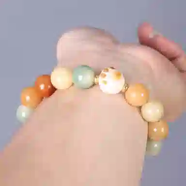 檀欣 新中式 多宝珠招财猫爪 小众复古设计纳福平安 文玩盘玩绕指柔念珠佛珠 菩提根 菩提类手串 女款 礼盒装