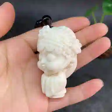 檀欣 新中式国朝文玩潮件 精雕戏曲国风青衣 象牙果 菩提手把件 男女同款情侣款