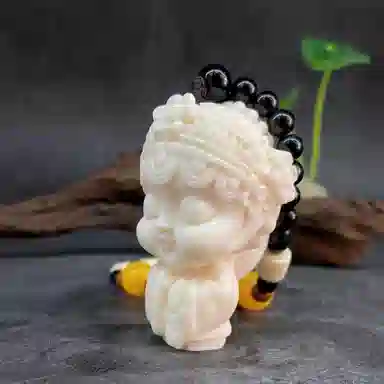 檀欣 新中式国朝文玩潮件 精雕戏曲国风青衣 象牙果 菩提手把件 男女同款情侣款