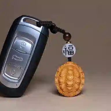 檀欣 本命年 富甲天下饰品挂饰 招财平安 手工雕刻小乌龟随身转运文玩把玩钥匙扣 崖柏 挂件 男女同款情侣款