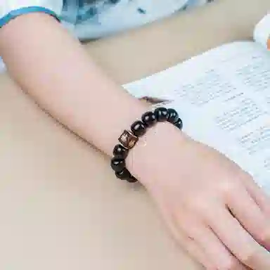 【见花•幸福】 檀欣 新中式国潮复古 老型珠四面福文玩转运珠小叶佛珠 文艺盘玩念珠绕指柔#好运 紫檀属 手串 男女同款情侣款