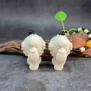 檀欣 新中式国朝文玩潮件 精雕戏曲国风青衣 象牙果 菩提手把件 男女同款情侣款