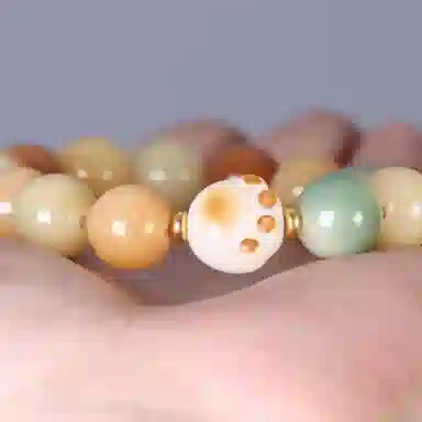 檀欣 新中式 多宝珠招财猫爪 小众复古设计纳福平安 文玩盘玩绕指柔念珠佛珠 菩提根 菩提类手串 女款 礼盒装