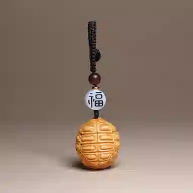 檀欣 本命年 富甲天下饰品挂饰 招财平安 手工雕刻小乌龟随身转运文玩把玩钥匙扣 崖柏 挂件 男女同款情侣款