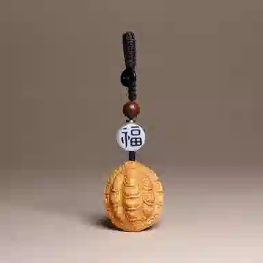 檀欣 本命年 富甲天下饰品挂饰 招财平安 手工雕刻小乌龟随身转运文玩把玩钥匙扣 崖柏 挂件 男女同款情侣款