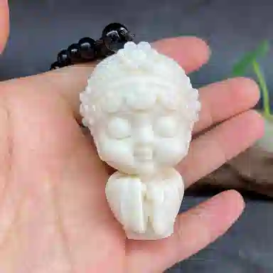 檀欣 新中式国朝文玩潮件 精雕戏曲国风青衣 象牙果 菩提手把件 男女同款情侣款